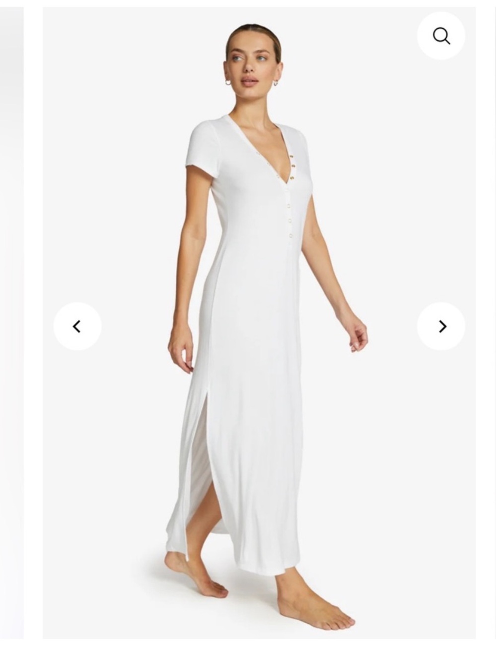 Robin Piccone Amy Maxi Shirt Dress Cover Up - White - Size M
